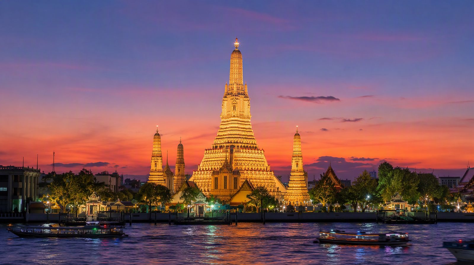 Wat Arun au crépuscule, Bangkok, Thaïlande
