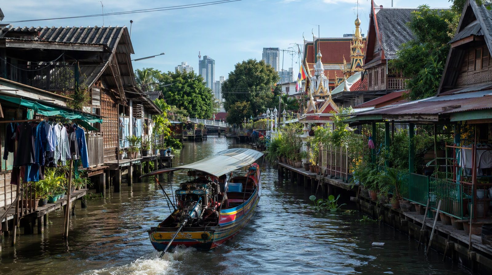 Un canal « khlong » à Bangkok, en Thaïlande