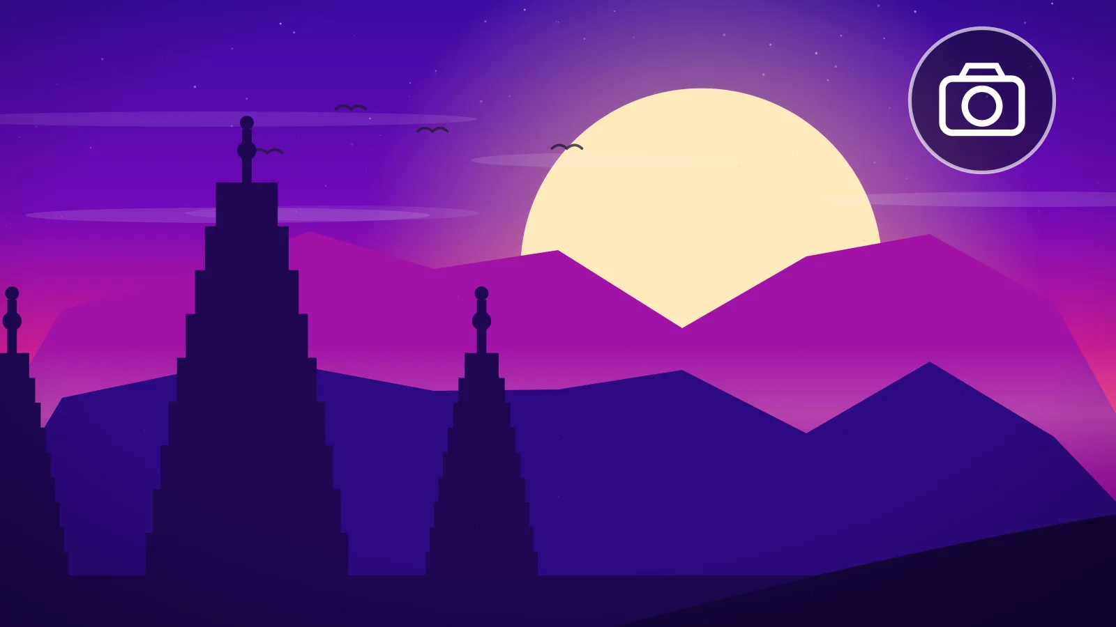 Best selfie spots in Bangkok — Wat Arun temple spires against a purple dusk sky, Thailand