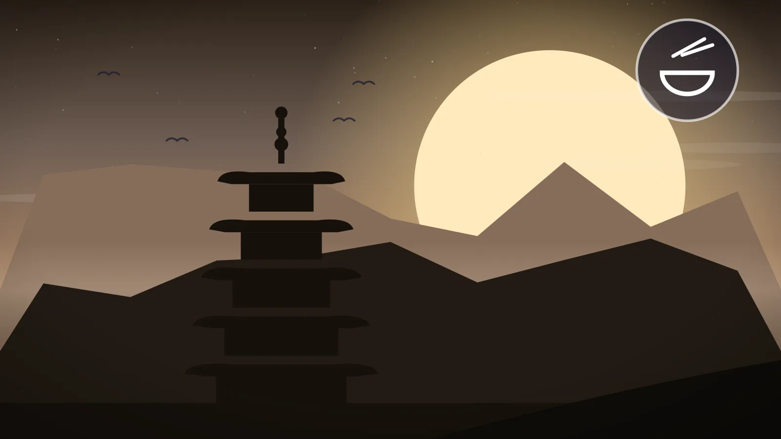 Best street food in Gyeongju — Silla stone pagoda and royal tomb mounds at dusk, South Korea