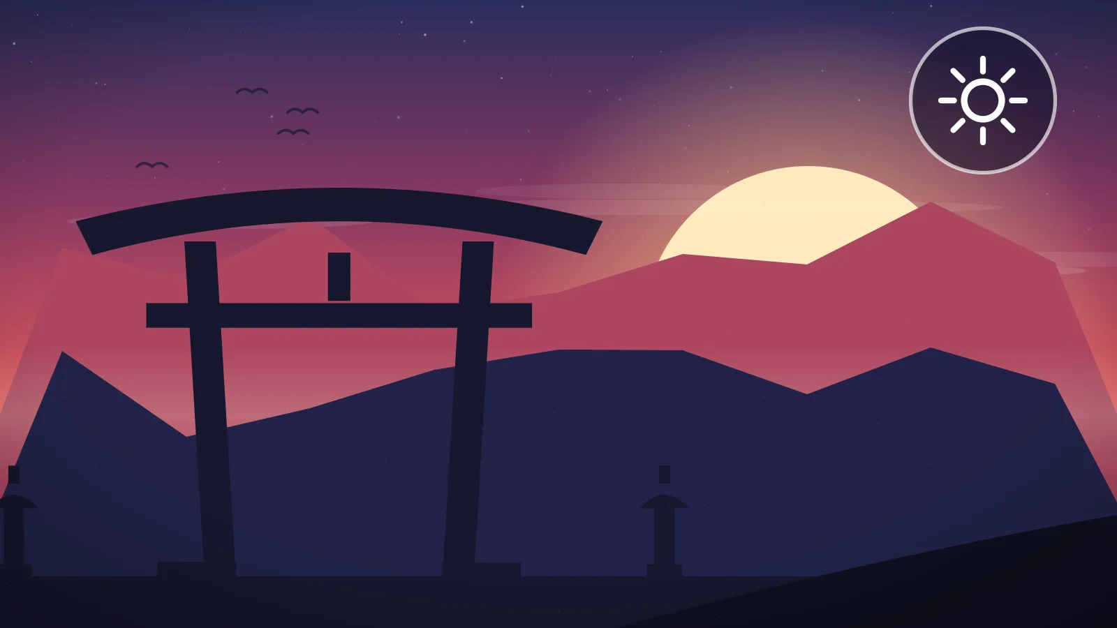 Best time to visit Japan — torii gate silhouette against the rising sun at dusk