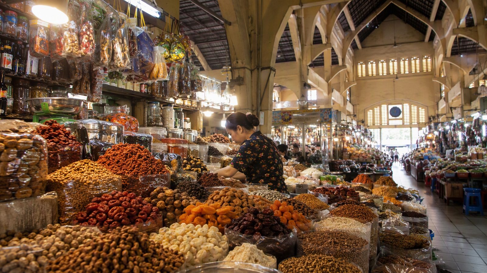 ภายในตลาดเบนถันห์ เมืองโฮจิมินห์ ประเทศเวียดนาม