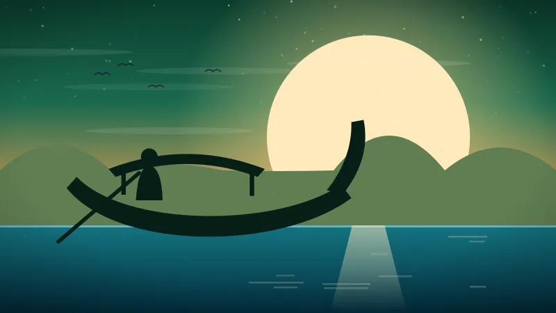 Langkawi travel guide — island-hopping boat on calm water under a green dusk sky, Malaysia