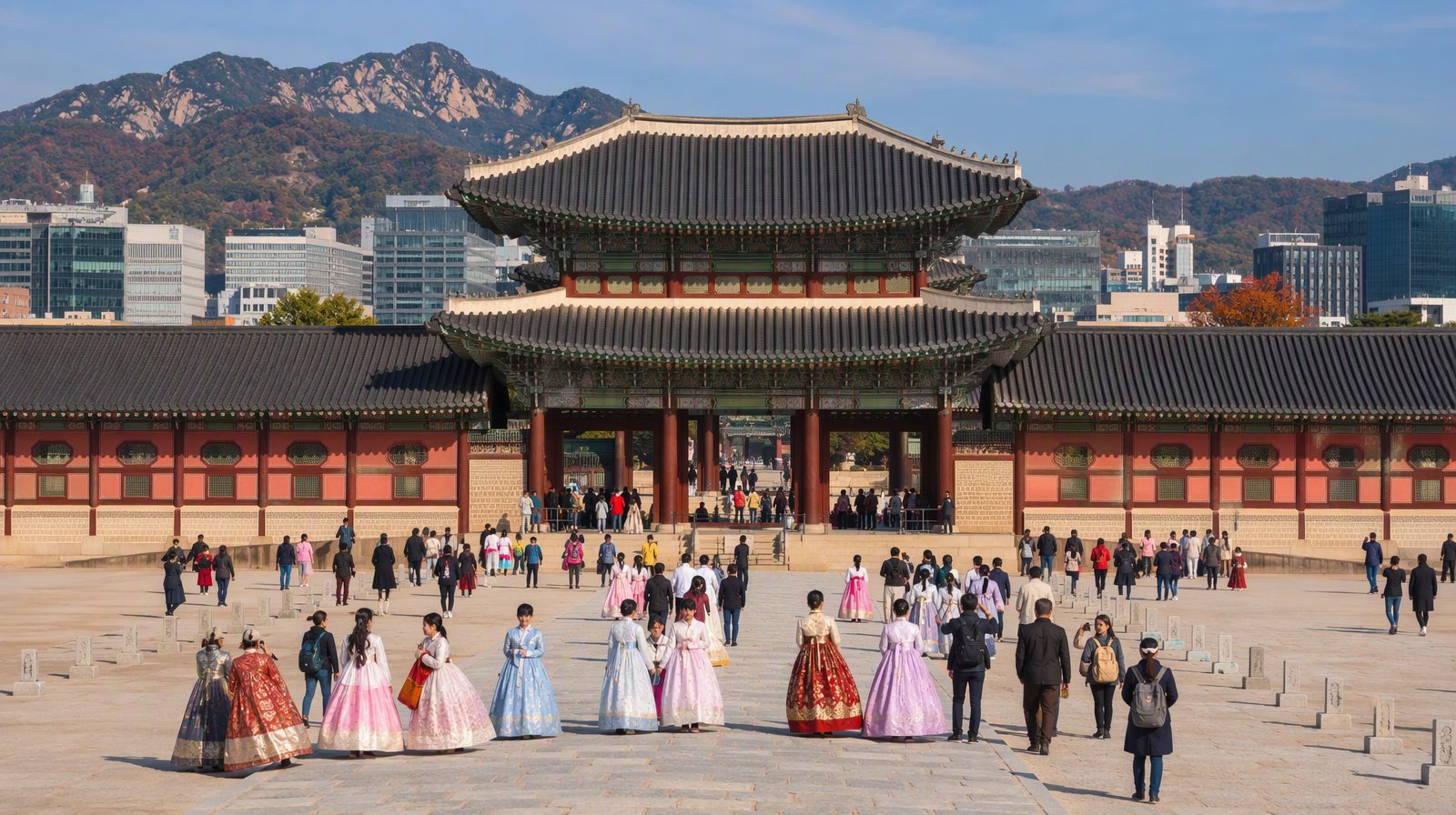 Der Gyeongbokgung-Palast in Seoul, Südkorea
