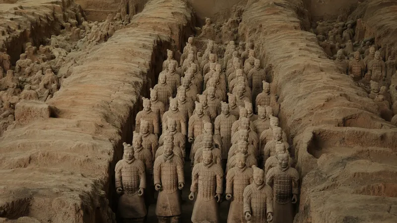 Xi'an travel guide — ranks of terracotta warriors in the museum excavation pit